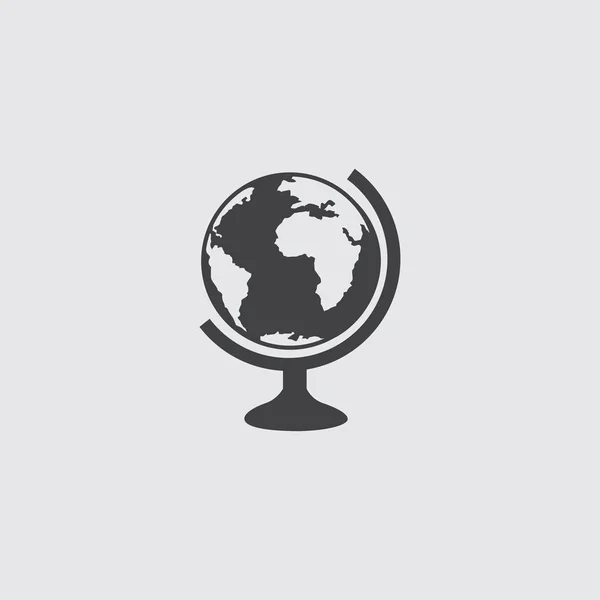 Globus-Symbol in flachem Design in schwarzer Farbe. Vektorabbildung eps10 — Stockvektor