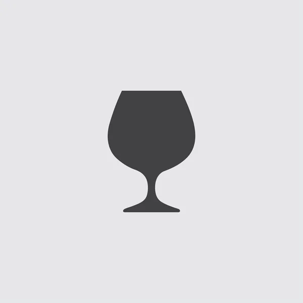 Weinglassymbol in flachem Design in schwarzer Farbe. Vektorabbildung eps10 — Stockvektor