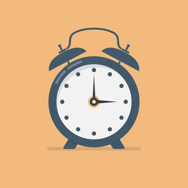 Reloj despertador de diseño plano. Ilustración vectorial — Vector de stock