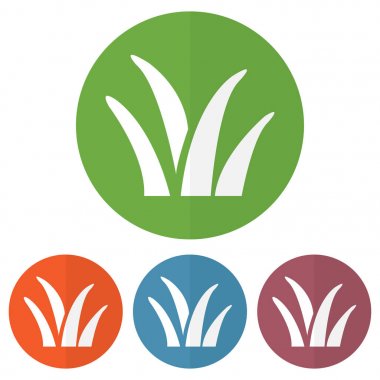 Renkli Daireler simgesine çim kümesi. Vektör çizim