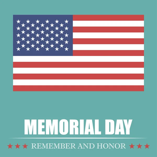 Memorial Day üdvözlés kártya-val Usa zászló. Vektoros illusztráció — Stock Vector