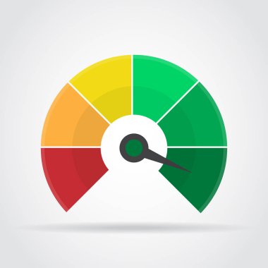 Hız göstergesi simgesi. Renkli Infographic ölçmek öğe gölgeli