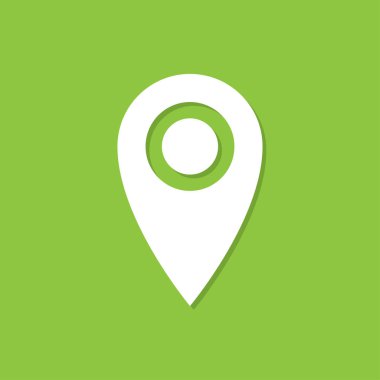 İşaretçi simgesi gölge düz bir tasarım ile eşleyin. Vektör çizim