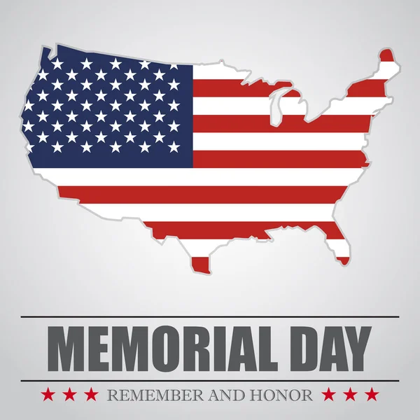 Memorial Day background with USA map . Vector illustration — Stock Vector