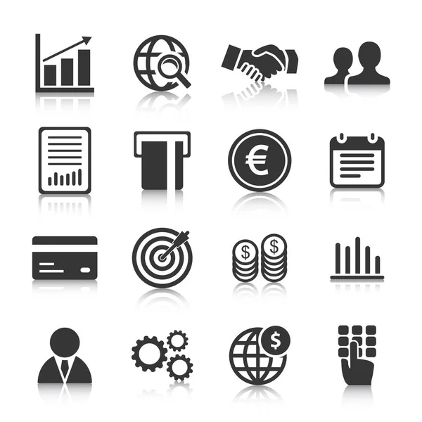 Üzleti ikonok, menedzsment és emberi erőforrások összessége. Vektoros illusztráció — Stock Vector