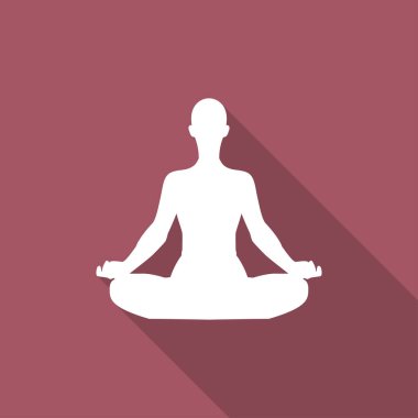 Meditasyon veya simge gölge düz bir tasarım ile meditasyon
