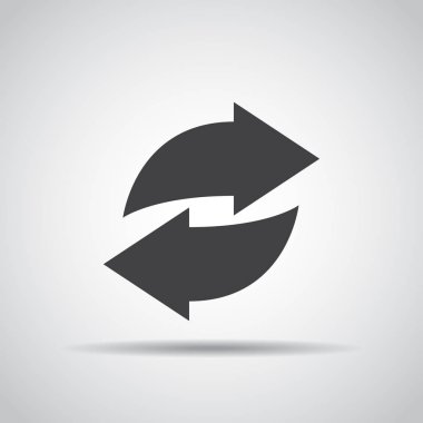 Gri bir arka plan üzerine gölge ile okları simge. Vektör çizim