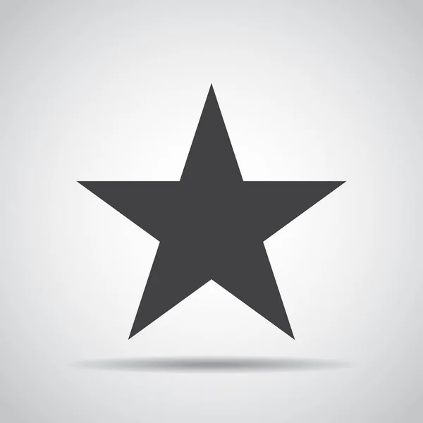 Icono estrella con sombra sobre fondo gris. Ilustración vectorial — Vector de stock