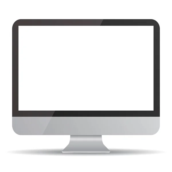 空白の画面。白い背景の上のコンピューターのモニター — ストックベクタ