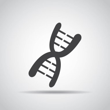 Gölge gri bir arka plan üzerinde DNA simgesi. Vektör çizim