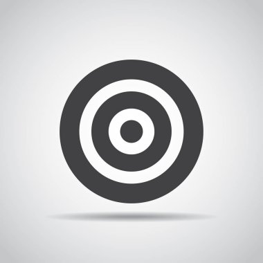 Hedef simgesini gri bir arka plan üzerine gölge ile. Vektör çizim