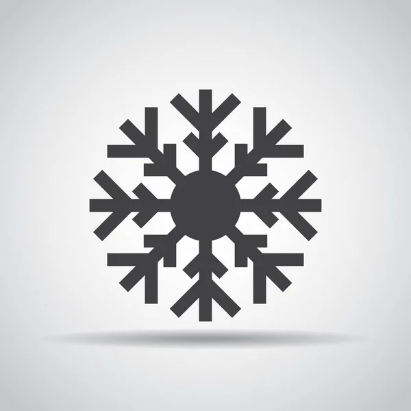 Sneeuwvlok pictogram met schaduw op een grijze achtergrond. Vectorillustratie — Stockvector