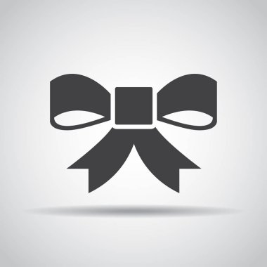 Gölge gri bir arka plan üzerinde simgesiyle yay. Vektör çizim