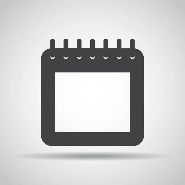 Ícone de calendário com sombra em um fundo cinza. Ilustração vetorial — Vetor de Stock