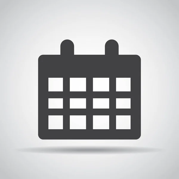Icona del calendario con ombra su sfondo grigio. Illustrazione vettoriale — Vettoriale Stock