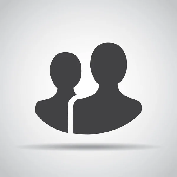 Icono de gente con sombra sobre un fondo gris. Ilustración vectorial — Vector de stock