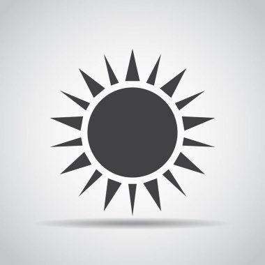 Gri bir arka plan üzerine gölge güneş simgesi. Vektör çizim