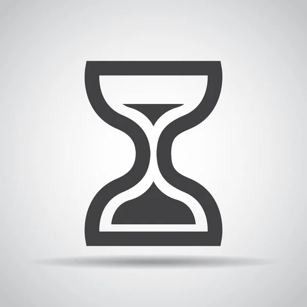 Icono de reloj de arena con sombra sobre un fondo gris. Ilustración vectorial — Archivo Imágenes Vectoriales