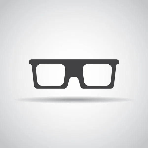 Icono de gafas con sombra sobre fondo gris. Ilustración vectorial — Vector de stock