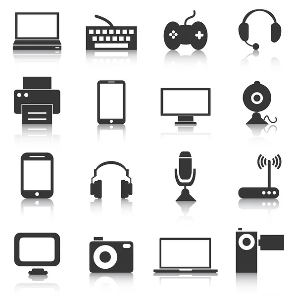 Set di icone elettroniche, dispositivi, tecnologia. Illustrazione vettoriale — Vettoriale Stock
