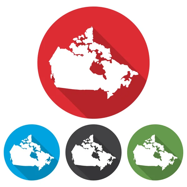 Набор иконок Канада карта в плоской конструкции — стоковый вектор