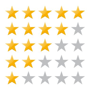 5 star rating. Vektör çizim eps10. Web sitesi veya uygulama - hisse senedi infographics izole rozeti