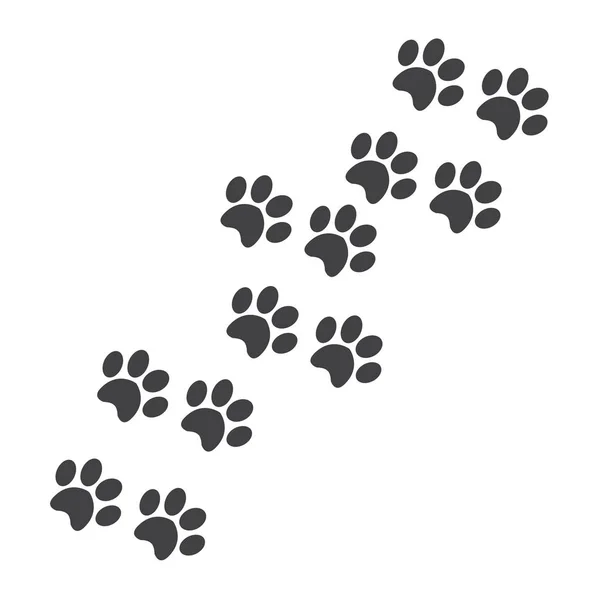 Paw afdruk op een witte achtergrond. Vectorillustratie Eps10 — Stockvector