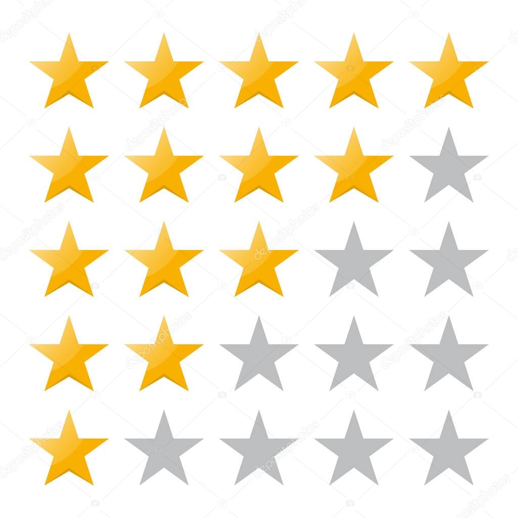 5 star rating. Vector illustration eps10. Isolated badge for website or app - stock infographics
