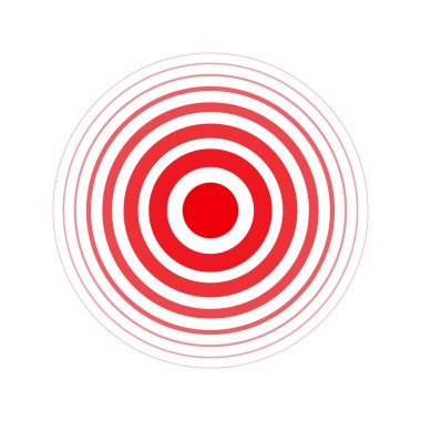 İzole kalın vektör kırmızı halka. Ağrı daire. Ağrı sembolü. Tıbbi tasarımlarınız için