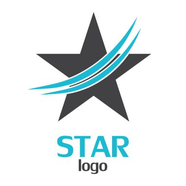 Yıldız logo şablonu. Beyaz bir arka plan üzerinde yıldız logo