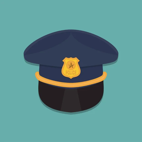 Polisen cap ikonen i en platt design. Vektorillustration — Stock vektor