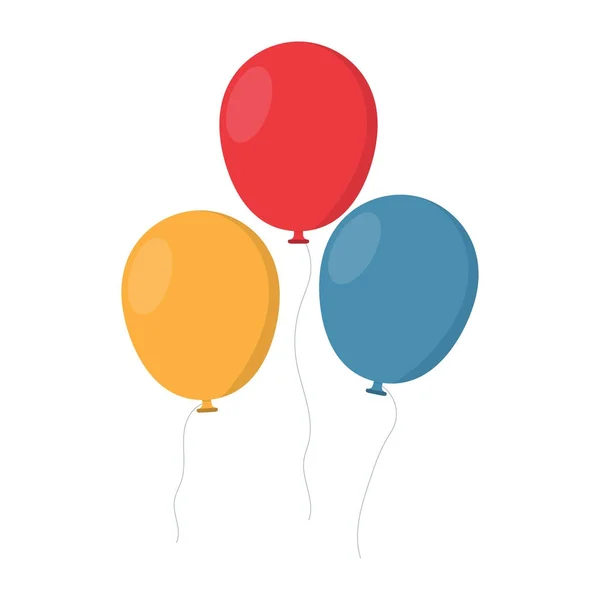 Banda balonów w kreskówkowym stylu płaskie izolowane na białym tle — Wektor stockowy