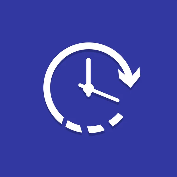 Icono de tiempo. Reloj con flecha. Ilustración vectorial — Vector de stock