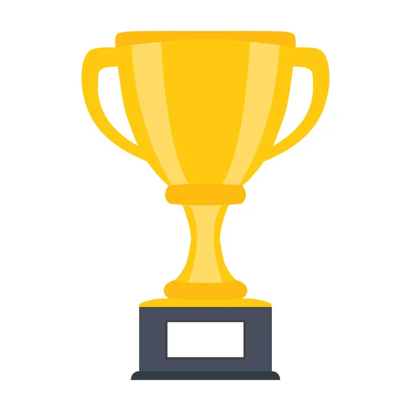 Trophy cup, award, vector icon dalam gaya flat - Stok Vektor