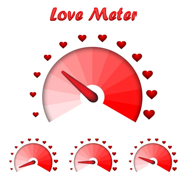 Medidor de amor, elemento de diseño de tarjetas de San Valentín. Ilustración vectorial — Archivo Imágenes Vectoriales
