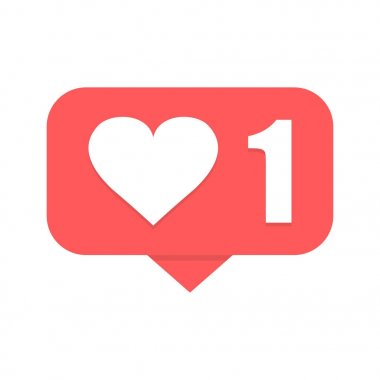 Yeni bildirim gibi. Kalp simgesi. Vektör çizim