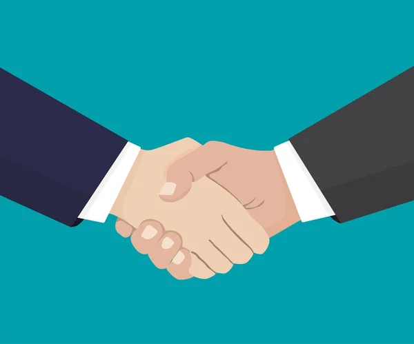 Handshake de parceiros de negócios.Ilustração em estilo plano vetorial —  Vetores de Stock