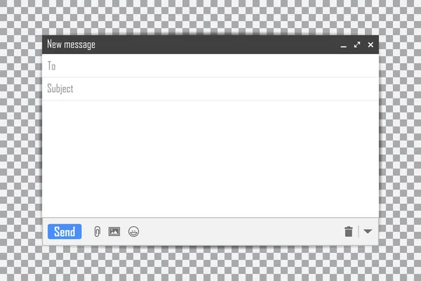 Mail Pusty Szablon Internet Mail Ramki Interfejsu Dla Wiadomości Przezroczystym — Wektor stockowy