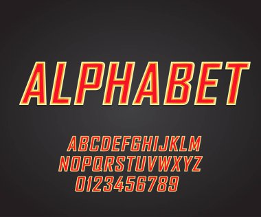 Modern kalın yazı tipi ve alfabenin vektörü