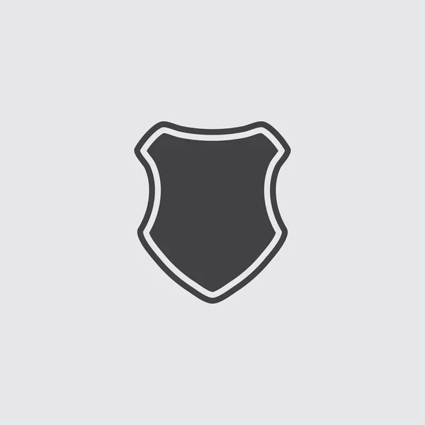 Escudo Icono en estilo plano de moda aislado sobre fondo gris. Símbolo de escudo para el diseño de su sitio web — Vector de stock