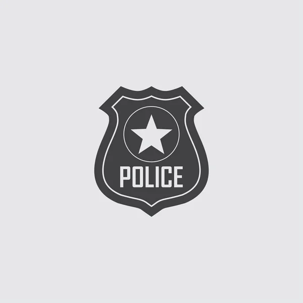 Policía insignia vector icono ilustración aislado sobre fondo negro — Archivo Imágenes Vectoriales