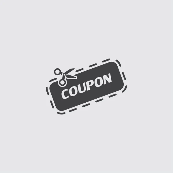 Discount Coupon Icon in a flat design in a black color — Stock Vector