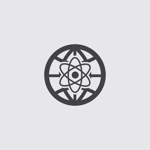 Logo dla działalności firmy. glob ikona atom — Wektor stockowy