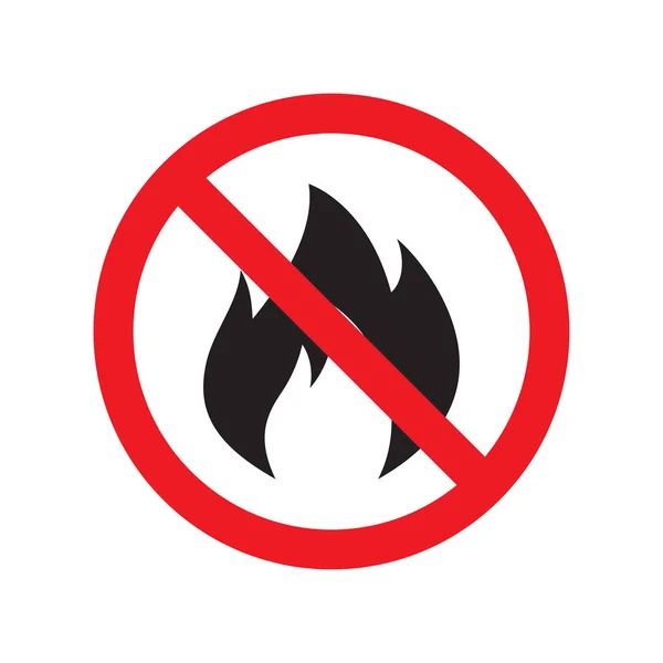 Nessun segno di fuoco icona. Simbolo di pericolo. Illustrazione vettoriale — Vettoriale Stock