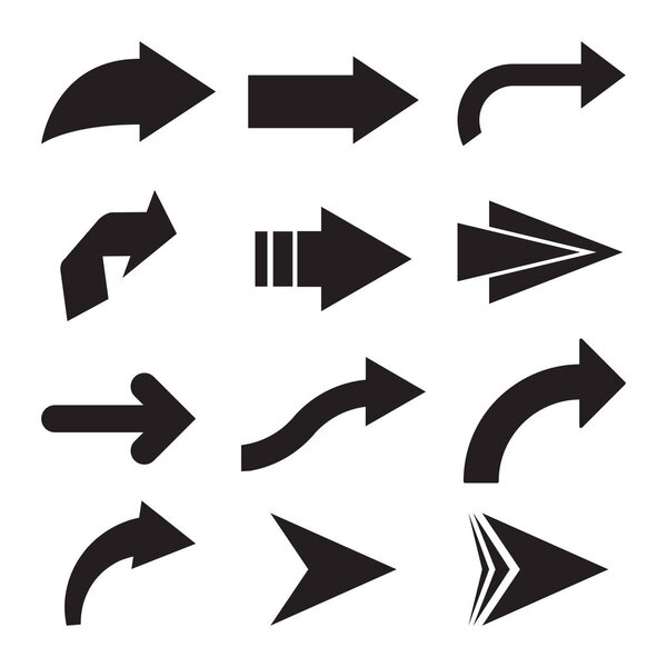 Set of black vector arrows. Arrow icon. Arrow vector icon. Arrow. Arrows vector collection