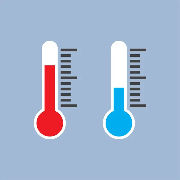 平面设计中的蓝色和红色平板温度计指示器 — 图库矢量图片