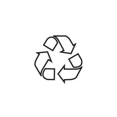 Geri dönüşüm doğrusal simgesi. İnce hat illüstrasyon. Çevre koruma kontur sembolü