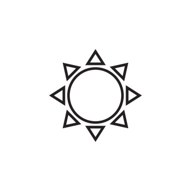 güneş simgesi beyaz arka planda satır. vektör çizim