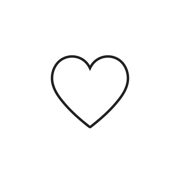 Srdce ikonu vektorové ilustrace. Lineární symbol s tenký obrys — Stockový vektor
