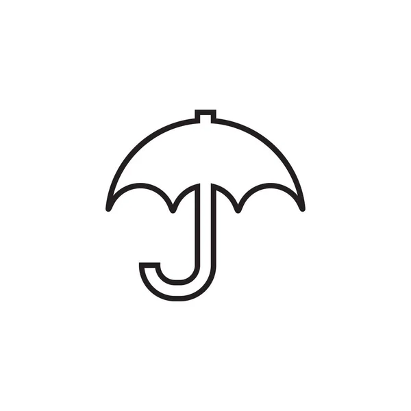傘ライン アイコン、アウトライン ベクトルのロゴ、白、分離線形のピクトグラムは天気記号間の天気予報 — ストックベクタ